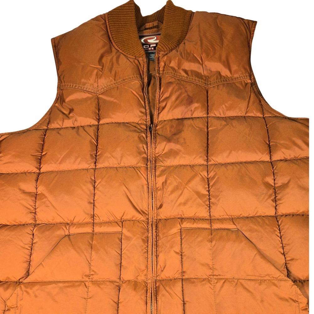 Vtg Roper Range Quilted Down Blend Gear Puffer Vest Mens XL Burnt Orange